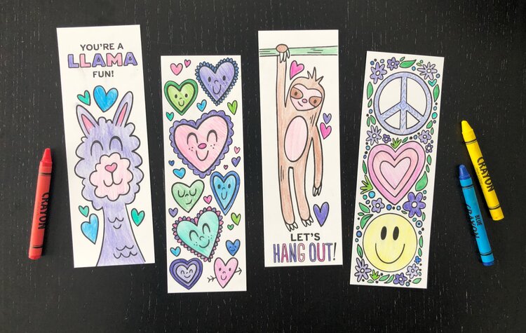 free printable coloring bookmarks